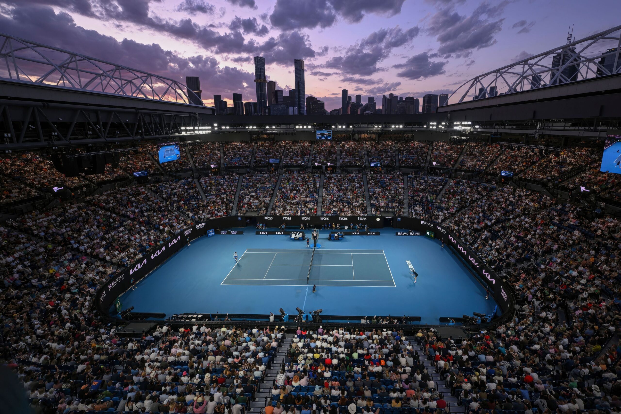 Rod Laver Arena filled with a crowd for the Australian Open tennis